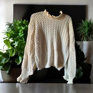 Copper Key Textured Cream Sweater